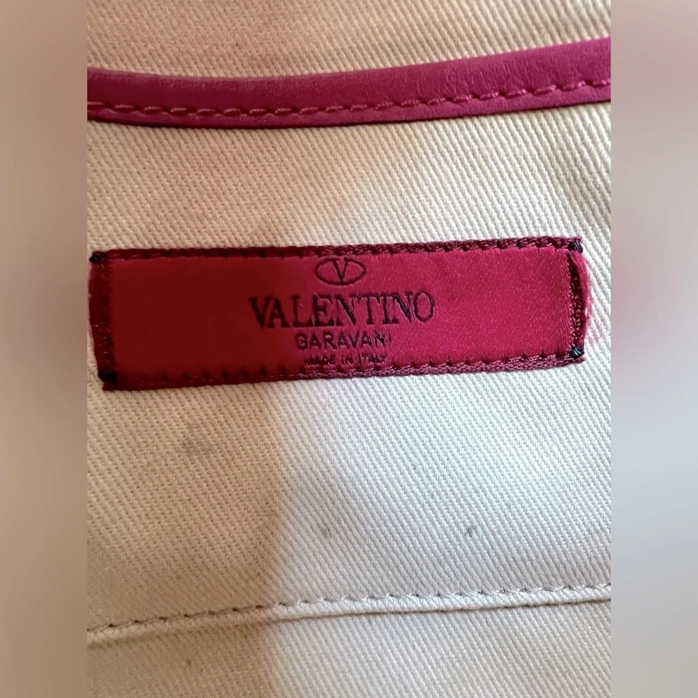 VALENTINO GARAVANI Fuschia Pink Leather Gold Rockstud Shoulder Crossbody Bag - Picture 11 of 16